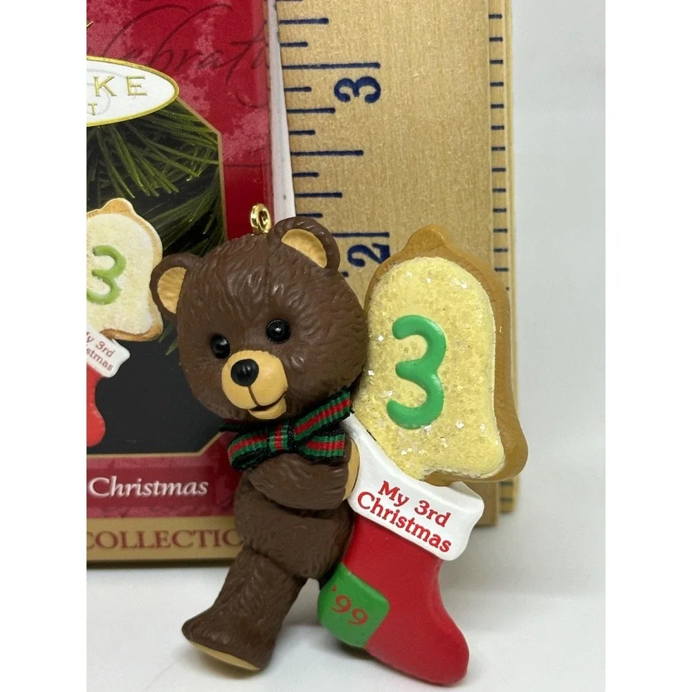VTG 1999 Hallmark Keepsake‎ Ornament Child's Third Christmas Bear Stocking Boxed